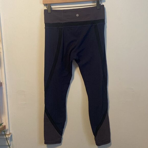 Athleta Blue & Gray High Waist Mesh Inset Leggings Size Medium - Picture 4 of 10